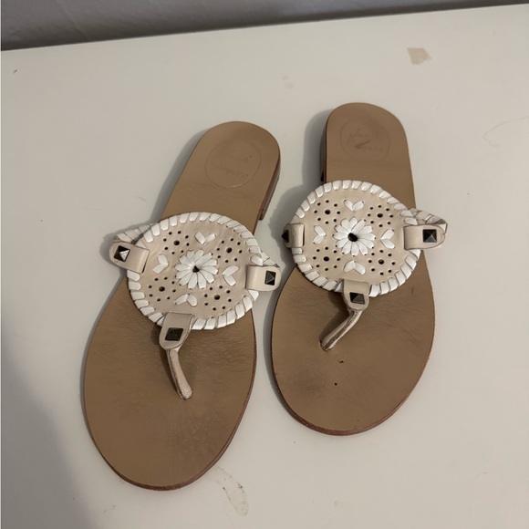 Jack Rogers Shoes - Jack Rogers Cream and Tan Sandals